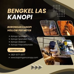 Borongan kanopi hollow per meter